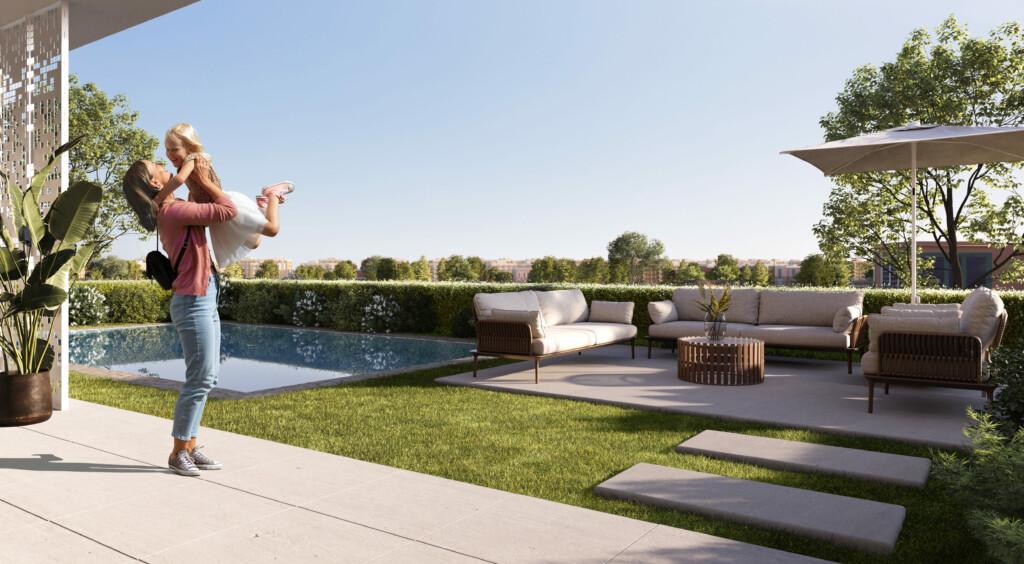 Elevated garden terraces at Horizon New Degla